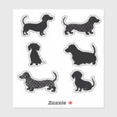 Mooie Teckel Worst Hond Silhouet Uitknippen Sticker (Vel)