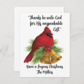 Mooie Ted Kardinaal Platte Kerst Kaart (Voorkant / Achterkant)