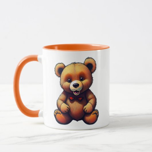 Mooie tedbeer met vlinderknoop. mok (Links)