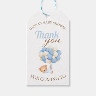 Mooie Teddy Ballonnen Baby Jongen Shower Bedankt  Cadeaulabel