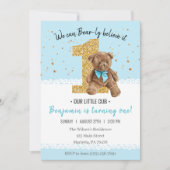 Mooie  Teddy Bear, 1e verjaardag Kaart (Voorkant)