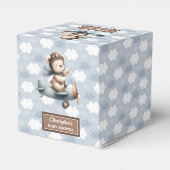 Mooie Teddy Bear Pilot Blue Baby Favoriet Box Bedankdoosjes (Achterkant)