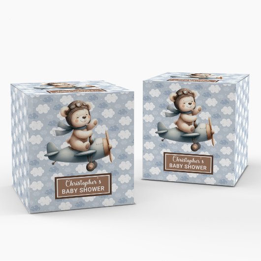 Mooie Teddy Bear Pilot Blue Baby Favoriet Box Bedankdoosjes