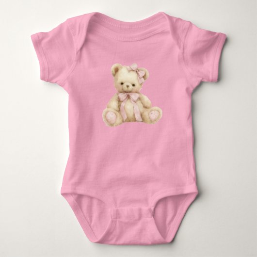 Mooie teddybeer baby trui romper (Voorkant)