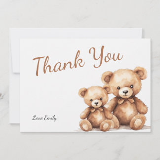 Mooie teddybeer babyshower bedankkaartjes bedankkaart