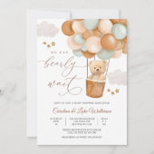 Mooie Teddybeer Babyshower Uitnodiging (Voorkant)