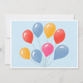 Mooie teddybeer ballonnen kinderverjaardag bedankkaart (Achterkant)