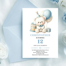 Mooie teddybeer blauwe ballonnen jongen verjaardag