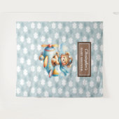 Mooie teddybeer piloot gepersonaliseerde feestmuur wandkleed (Voorkant (horizontaal))