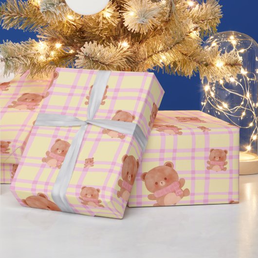 Mooie teddyprint cadeaupapier (Feestdagen)