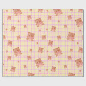 Mooie teddyprint cadeaupapier (Vlak)