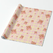 Mooie teddyprint cadeaupapier (Uitgerold)