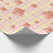 Mooie teddyprint cadeaupapier (Hoek)