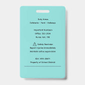 Mooie Teken School Vrijwilliger Werknemer Badge (Achterkant)