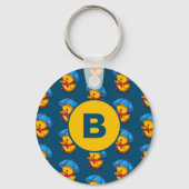Mooie tekenfilm-eenden onder paraplu's Monogram Sleutelhanger (Achterkant)
