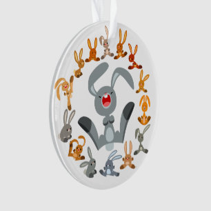 Mooie Tekenfilmkonijnen Mandala Acryl Ornament