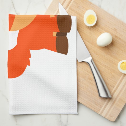 Mooie Tekenfilmvos En Vlinder Keukenhanddoek (Quarter Fold)