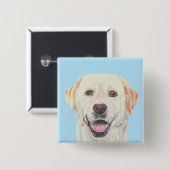 Mooie Tekening Gele Lab Button (Voorkant /achterkant)