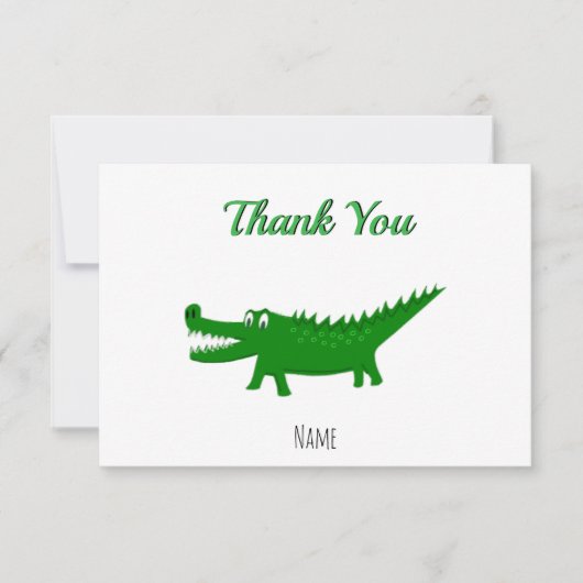 Mooie tekening van een alligator bedankkaart (Voorkant)