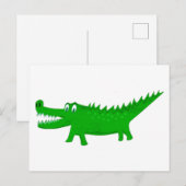 Mooie tekening van een alligator briefkaart (Voorkant / Achterkant)