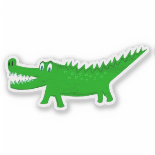 Mooie tekening van een alligator sticker (Voorkant)