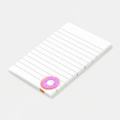 Mooie tekening van een donut met glazuur post-it® notes (Schuin)
