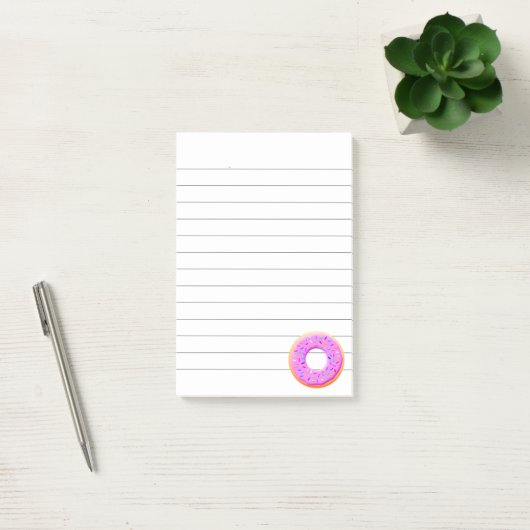 Mooie tekening van een donut met hagelslag post-it® notes (Kantoor)