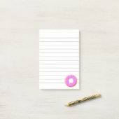 Mooie tekening van een donut met spikkels post-it® notes (Op bureau)