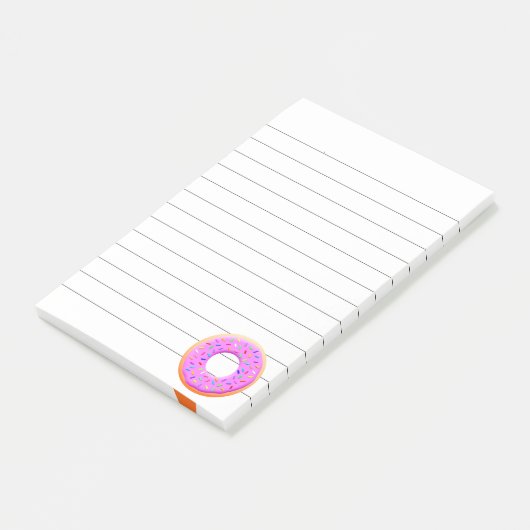 Mooie tekening van een donut met sprinkels post-it® notes (Schuin)