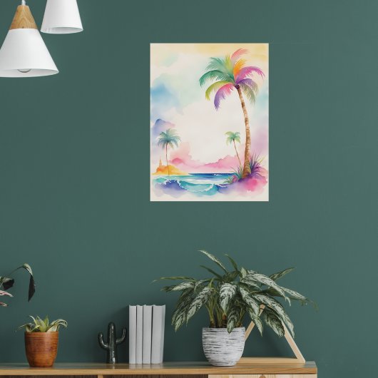 Mooie tekening van tropische bomen poster (Woonkamer 1)