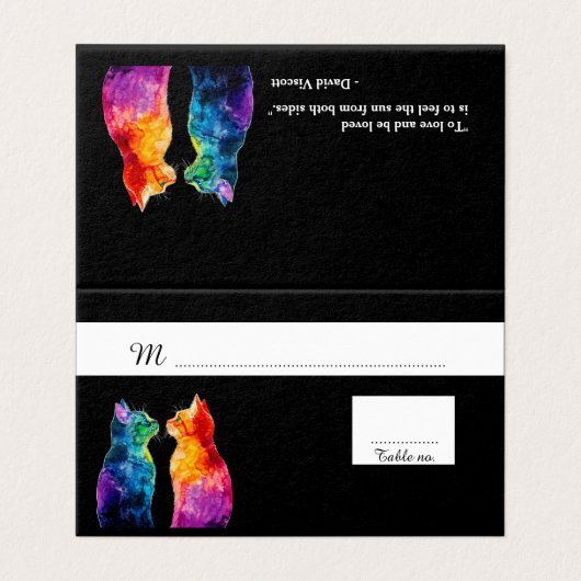 Mooie tekst aan de achterkant A Rainbow Love Kaart (Buitenkant ongevouwen)