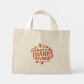 Mooie tekst Happy Thanksgiving met Leaves Autumn Mini Tote Bag (Achterkant)