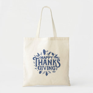 Mooie tekst Happy Thanksgiving met Leaves Autumn Tote Bag