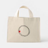 Mooie tekst in de cirkel van de liefde mini tote bag (Achterkant)