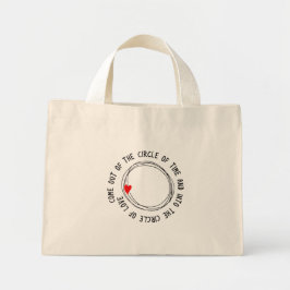 Mooie tekst in de cirkel van de liefde mini tote bag