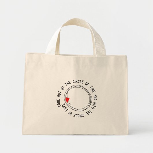 Mooie tekst in de cirkel van de liefde mini tote bag (Voorkant)