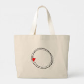 Mooie tekst in de liefdescirkel grote tote bag (Achterkant)