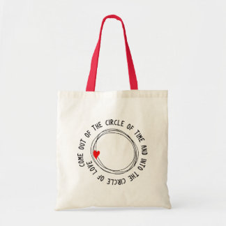 Mooie tekst in de liefdescirkel tote bag