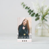 mooie tekst moderne afstuderen-invoegkaart visitekaartje (Staand voorkant)