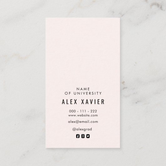 mooie tekst moderne afstuderen-invoegkaart visitekaartje (Achterkant)