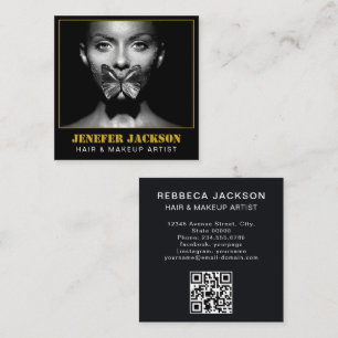 mooie tekst moderne fotograaf QR code zwart Vierkante Visitekaartje