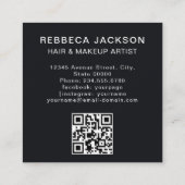 mooie tekst moderne fotograaf QR code zwart Vierkante Visitekaartje (Achterkant)