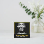 mooie tekst moderne fotograaf QR code zwart Vierkante Visitekaartje (Staand voorkant)