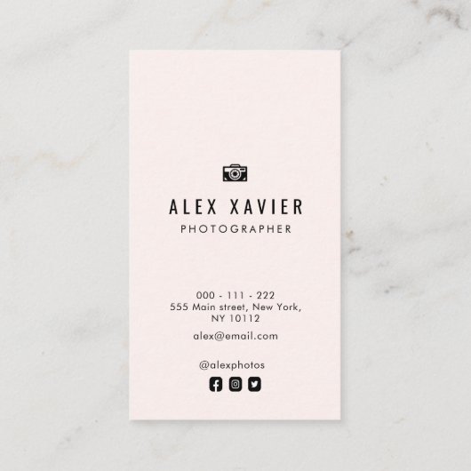 mooie tekst moderne fotograaf Visitekaartje (Achterkant)