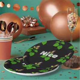 Mooie tekst naam met mooi groen blad papieren bordje