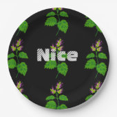 Mooie tekst naam met mooi groen blad papieren bordje (Voorkant)