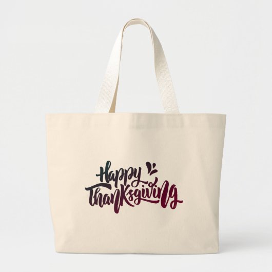 Mooie teksttypografie voor Thanksgiving Grote Tote Bag (Voorkant)