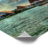 Mooie tempels bij Bangkok bij schemering Poster (Hoek)