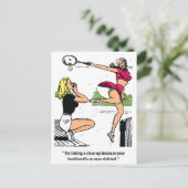Mooie tennisspeler, Humor, Vintage Briefkaart (Staand voorkant)