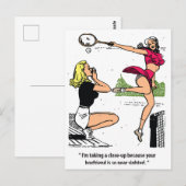 Mooie tennisspeler, Humor, Vintage Briefkaart (Voorkant / Achterkant)